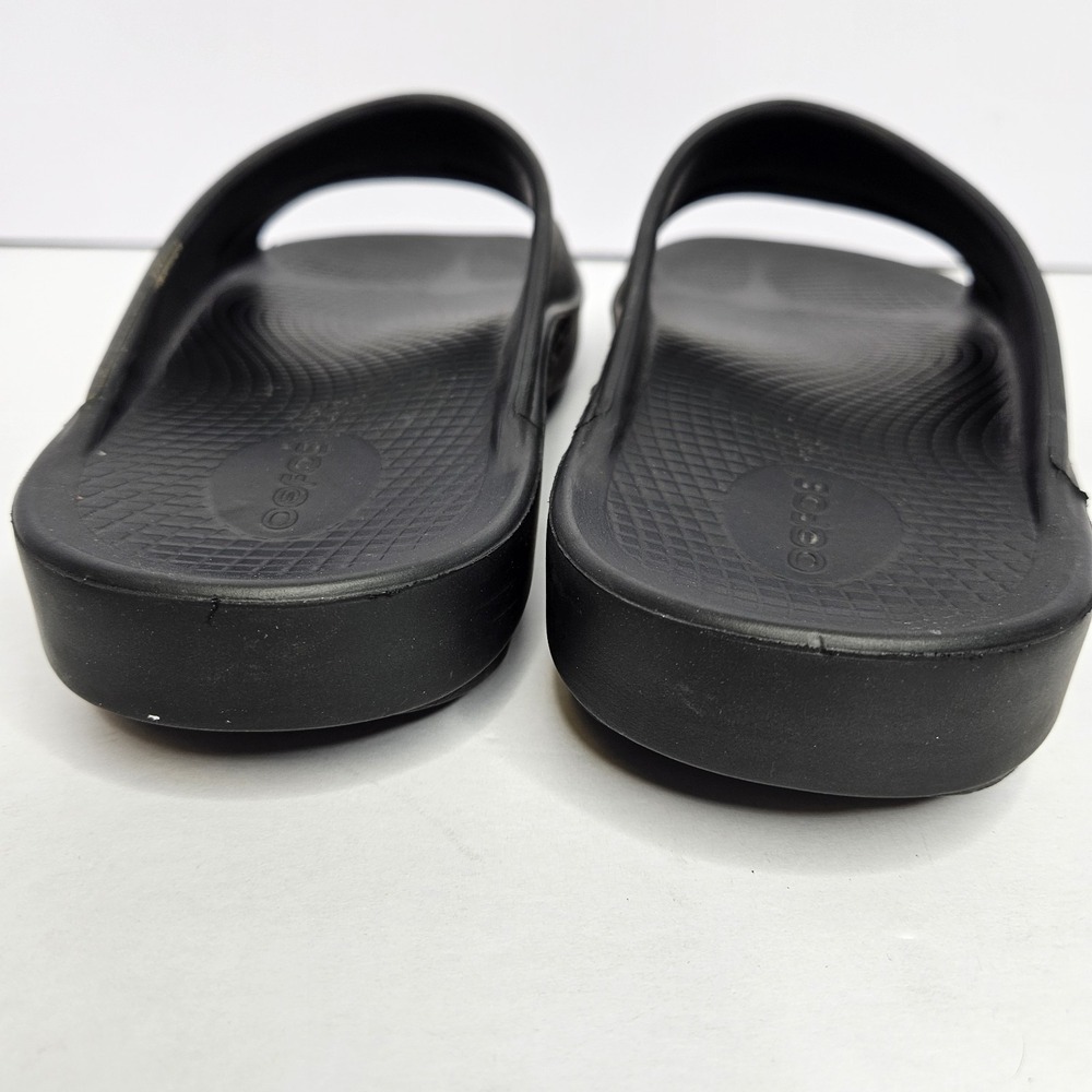 OOFOS Slip On Black Sandals Unisex M9-W11 Heel To Toe 11.5" - Picture 5 of 12